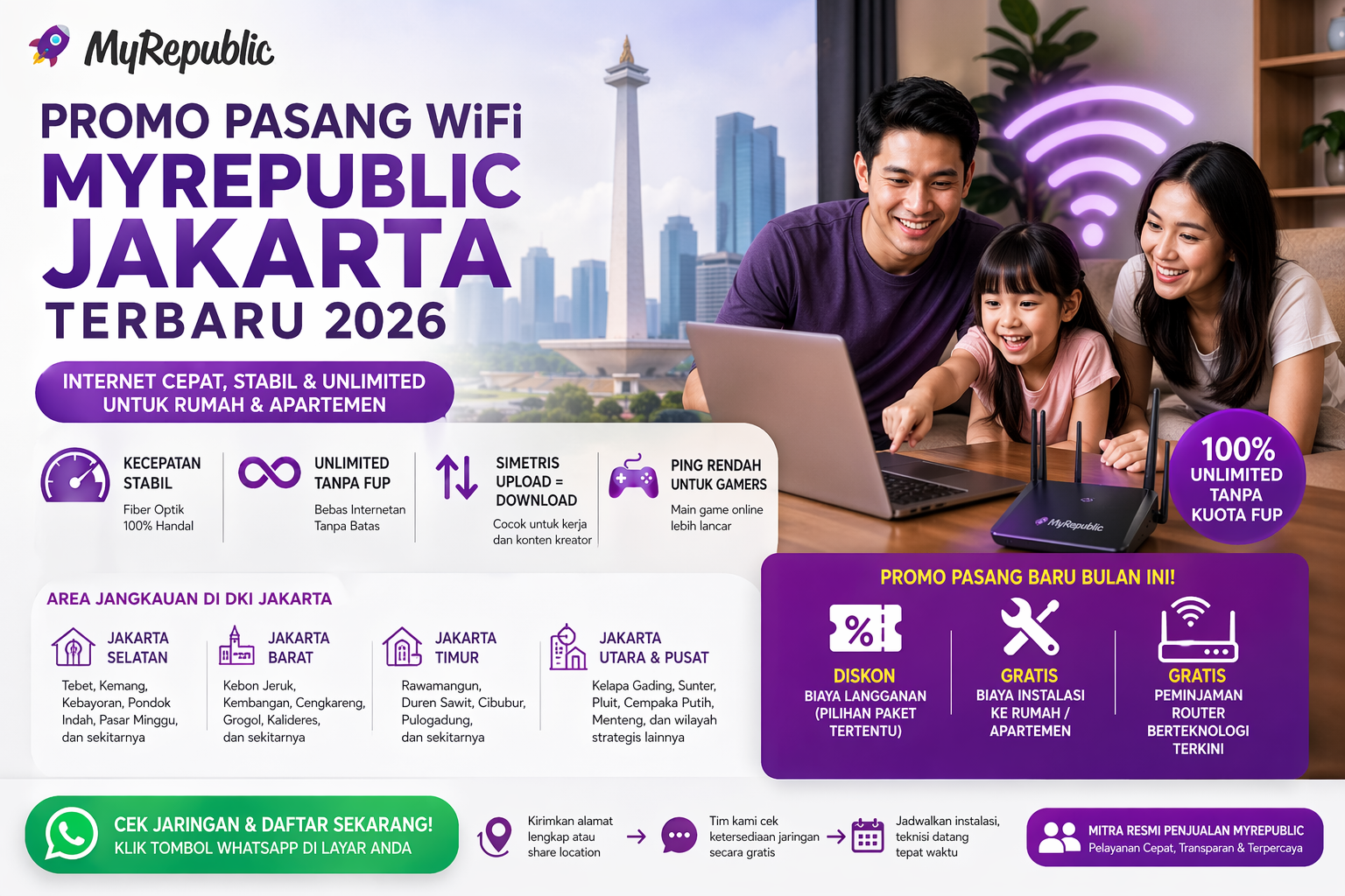 Promo Pasang WiFi MyRepublic Jakarta Terbaru 2026